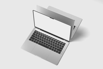 Wall Mural - realistic two laptop mockup blank