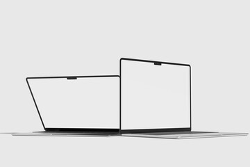 Wall Mural - realistic two laptop mockup blank