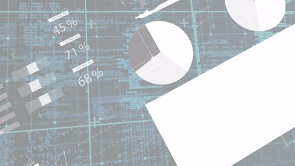Poster - Grid overlay opening while charts fading, gauges dropping and panels rotating visualizing live data