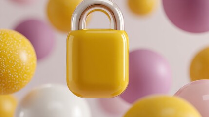 Aufkleber - Quantum Lock Symbol with Dynamic Qubits and Security Matrix Visualizing Next-Gen Encryption for Cybersecurity Marketing and Data Protection