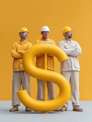 Poster - Industrial engineers in safety gear conducting preventative maintenance check on manufacturing machinery with laptop for enhanced workplace safety and efficiency