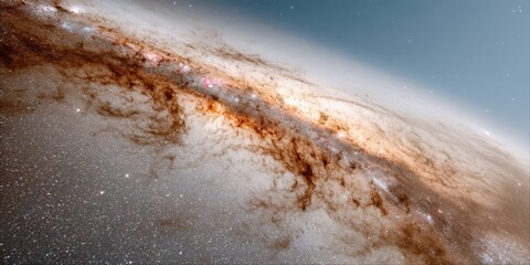 Aufkleber - Expansive Milky Way Galaxy Celestial Map with Dust Clouds and Planets Highlighting Universal Scale for Science and Space Exploration
