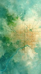 Aufkleber - Aerial Satellite View of Houston Houston City Urban Grid Infrastructure Urban Expansion and Planning with Suburban Sprawl for Smart City Development