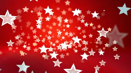 Poster - Numerous white stars sparkle against a rich red backdrop, creating a stunning abstract design.