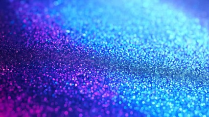 Poster - Sparkling texture motion of blue and purple glitters creating a vibrant and shimmering effect for abstract background