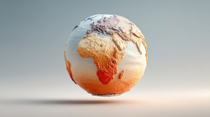 Aufkleber - Detailed globe model of Earth with topographical features and continental outlines, modern education tool for geographic and global awareness presentations