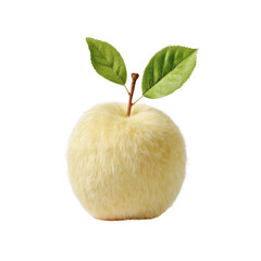 Poster - Surreal Furry Apple Still Life on a Clean White Canvas, Bizarre Fruit