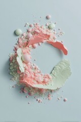 Aufkleber - Abstract Crushed Powder in Pastel Colors Forming Organic Textures on Soft Background - Modern Art Material Design for Creative Branding and Digital Marketing