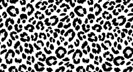 Animal Print Black and White Leopard Spot Pattern Texture Design