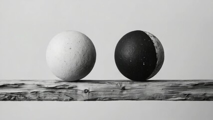 Poster - Eggs resting on a piece of wood, possibly for display or as part of a decorative arrangement