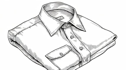Aufkleber - A simple drawing of a shirt on a white background