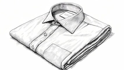 Aufkleber - A formal dress shirt lying on a table, ready for use or display