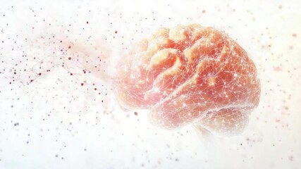 Poster - Brain in Space: A detailed rendering of a human brain, seemingly floating amidst a nebula of stardust, evokes a sense of mystery, intellect, and the vastness of the mind.