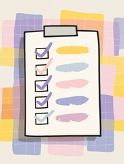 Poster - Weekly Self-Care Challenge Infographic With Colorful Checkmark Layout Promoting Wellness Activities for Personal Growth