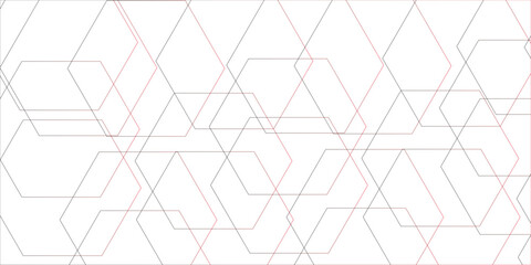 Fototapete - Clean minimalistic, and futuristic abstract background with overlapping hexagonal shapes. Geometric themes of technology, Stripes background design with layers of Geometric shapes. line elegant.