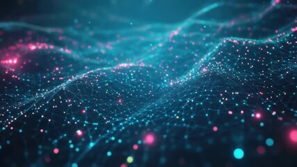 Fototapete - Digital Waves: An ethereal representation of digital data flowing through an interconnected network, illuminating the vast potential of technology. A sea of light, with a digital ocean.