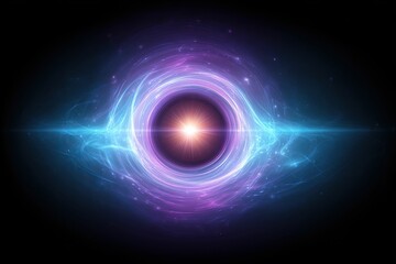 Wall Mural - abstract depiction of a glowing, swirling vortex in cosmic blues & purples