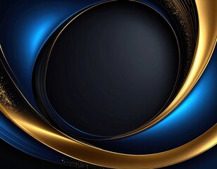Poster - Dynamic blue and gold abstract design digital artwork modern aesthetic futuristic environment artistic viewpoint