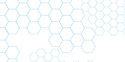 Poster - Modern simple style seamless pattern with hexagonal graphic design. Geometric art deco texture mosaic white background. abstract molecular structures in technology, wallpaper background, vector.	