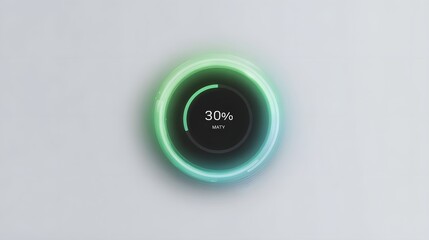Poster - Circular digital interface displaying renewable energy levels