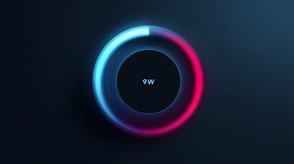 Poster - Floating circular interface displaying sunlight wind and battery levels