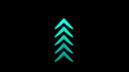 Fototapete - Arrow sign symbolizes direction, movement, and continuous flow. Animated arrow represents navigation and progress concept. Up arrow video overlay. Arrow loop indicator. Directional green arrow.