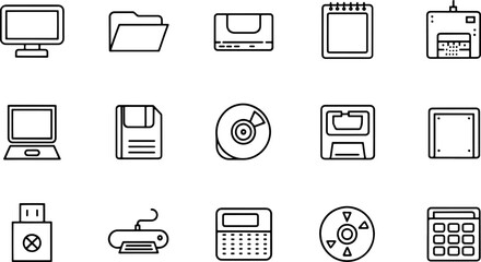 retro computer interface elements set  old pc ui i.eps