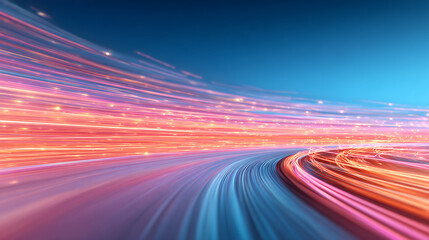 Poster - 3D Rendering of abstract fast moving lines. High speed motion blur. Concept of leading in business Hi tech products business plan goals and achievement advanced technology evolution 10117489 1