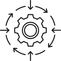 Fototapete - Vector illustration of a gear icon, a cogwheel symbol of technology and industrial engineering design
