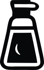 Poster - Black and white icon of a bottle with a flip top lid and crescent moon design