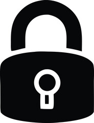 Poster - Simple black padlock icon illustration for security and privacy concepts
