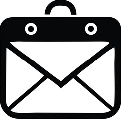 Poster - Bold black icon depicting a closed envelope with a handle on top