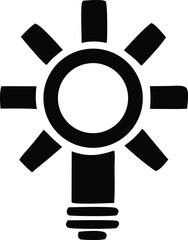 Poster - Abstract black and white sunburst lightbulb graphic design element