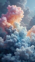 Aufkleber - Majestic pastel clouds creating a dreamy background for phone displays