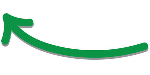Poster - Curl long arrow with shadow. Thin arrow curled symbol icon. Hand drawn vector arrows doodle on white background.
