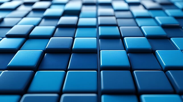 Blue Cubes Abstract Background.