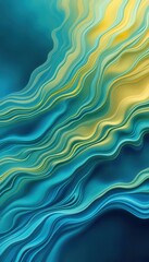 Poster - Stunning abstract background with flowing teal and gold waves for mobile displays