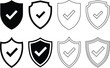 © Solaiman77 - Collection of shield icons with checkmarks representing security and protection concepts
