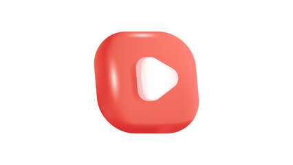 Poster - 3d render of youtube icon