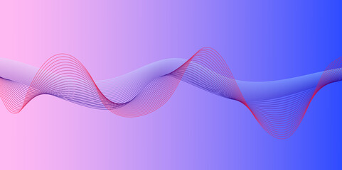 Poster - Abstract background with waves for banner. Vector background with lines.