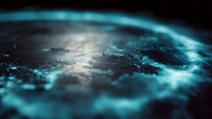 Poster - Glowing circular map with continents pulsing trend alerts in soft light