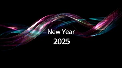 Poster - Colorful and dynamic motion graphics for New Year 2025