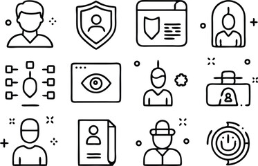 Poster - A collection of security and user icons illustrating web protection and personal identification