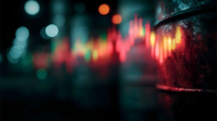 Poster - Colorful market data display with oil barrel pricing fluctuations