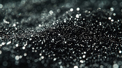 Poster - Shimmering bokeh style texture with dark blurred background creates mesmerizing effect, evoking sense of depth and elegance. sparkling elements add touch of magic to scene