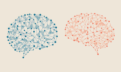 Poster - Abstract Brain Network Conceptual Illustration of Neural Connections and Cognitive Processes