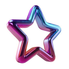Poster - Iridescent star symbol with a modern liquid metal effect and vibrant gradients