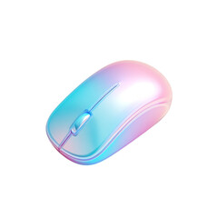 Aufkleber - Sleek iridescent computer mouse isolated on white background technology tool