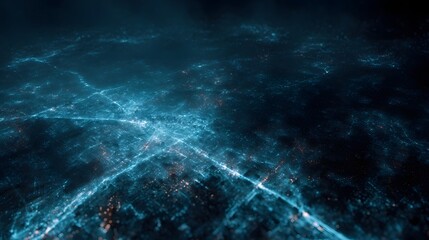 Poster - Smart city map with glowing energy distribution network in real time
