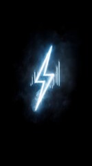 Poster - Glowing lightning bolt symbol of electric power and energy